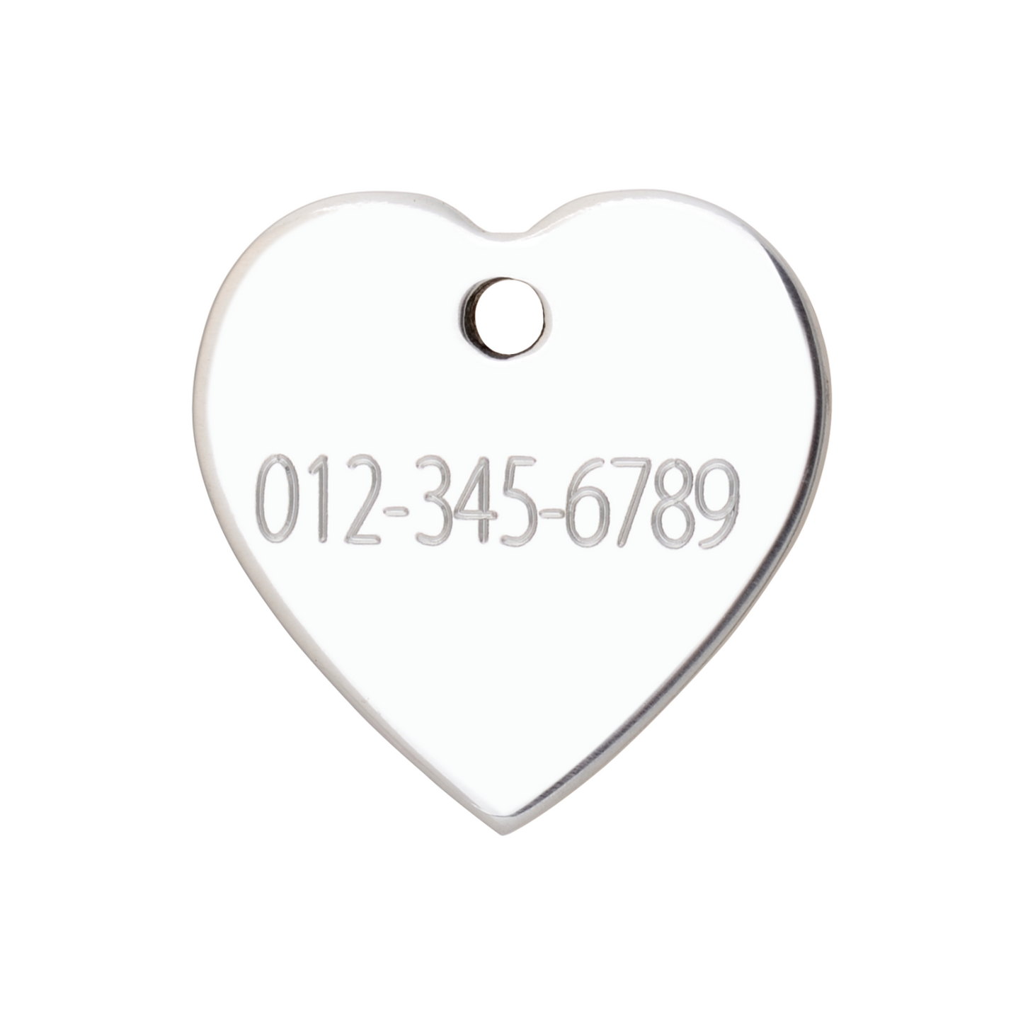medaille identification chien inox coeur gravure dos