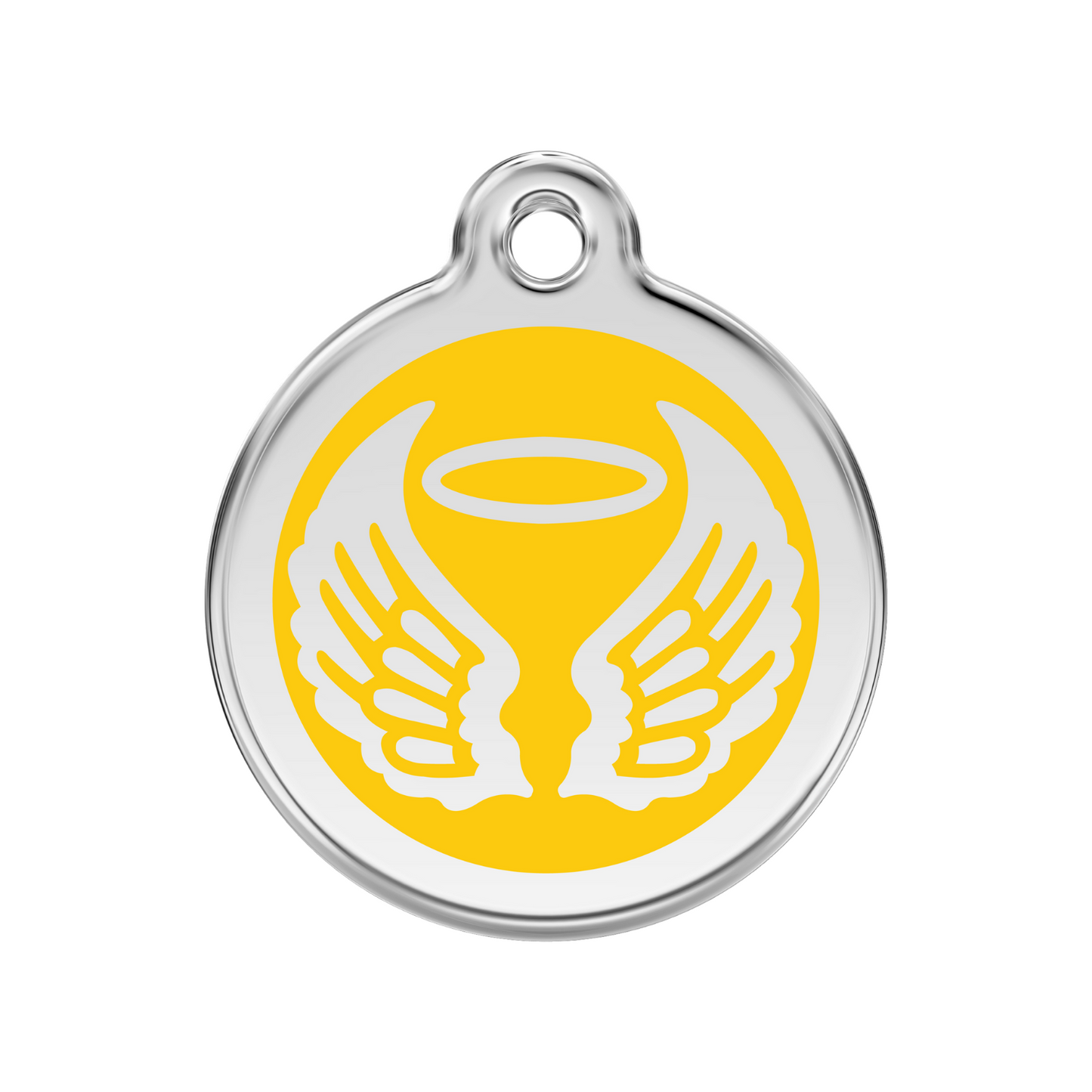 medaille identification chien jaune