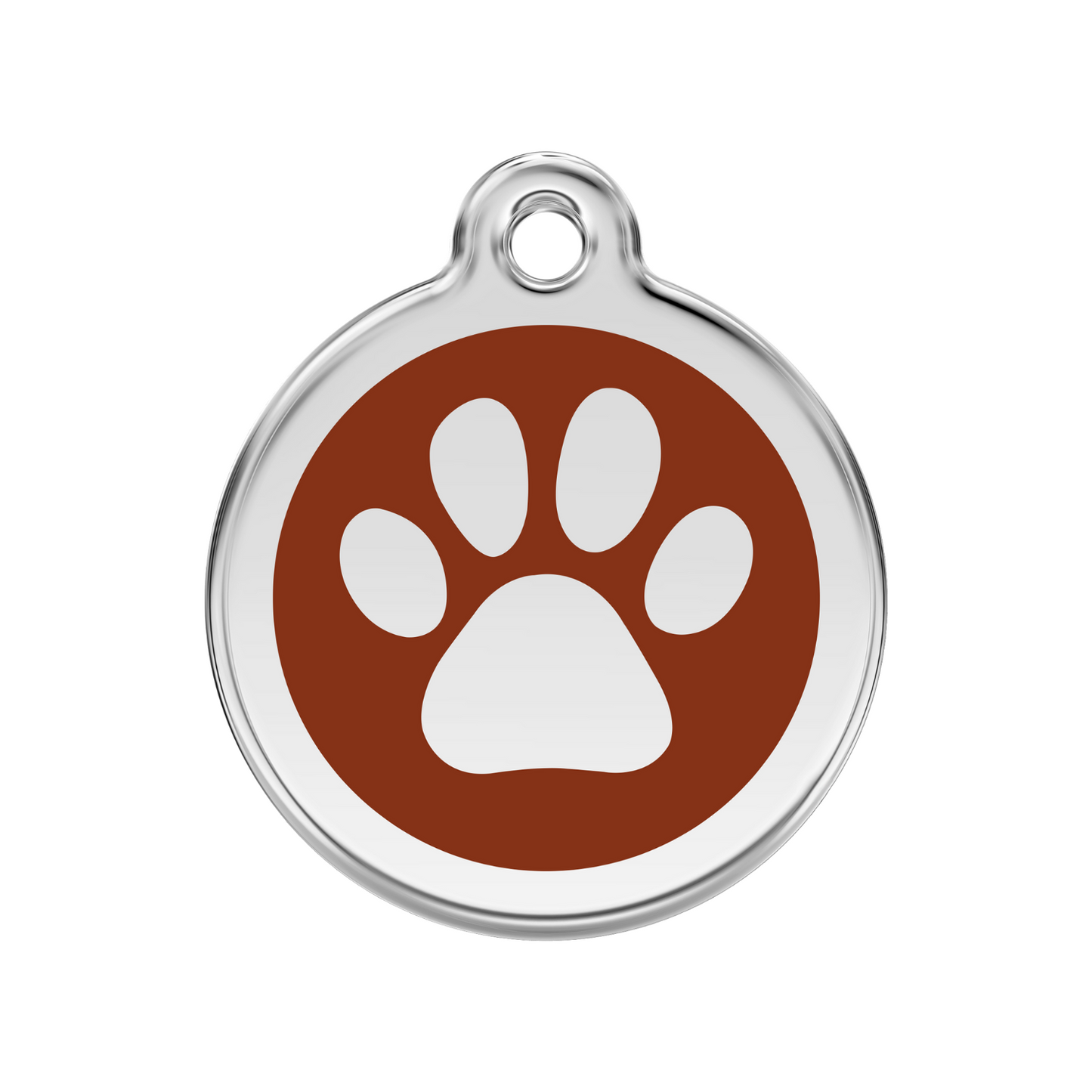 medaille identification chien patte marron
