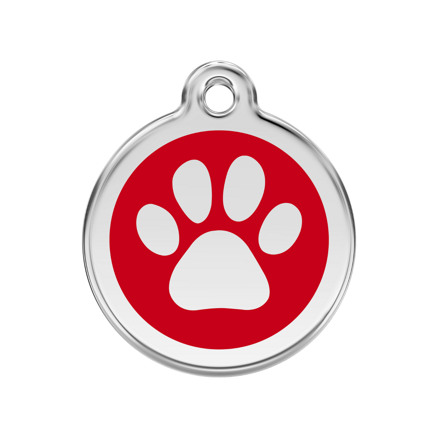 medaille identification chien patte rouge