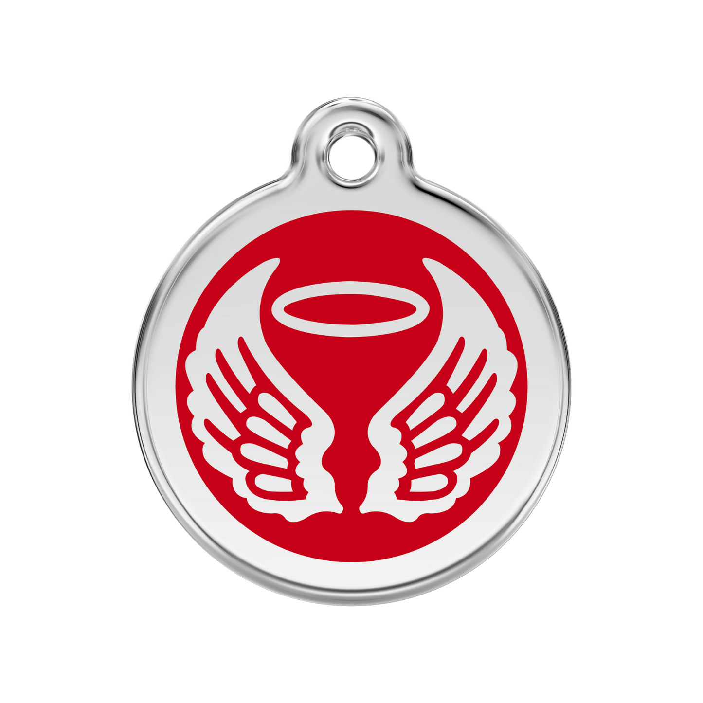 medaille identification chien rouge
