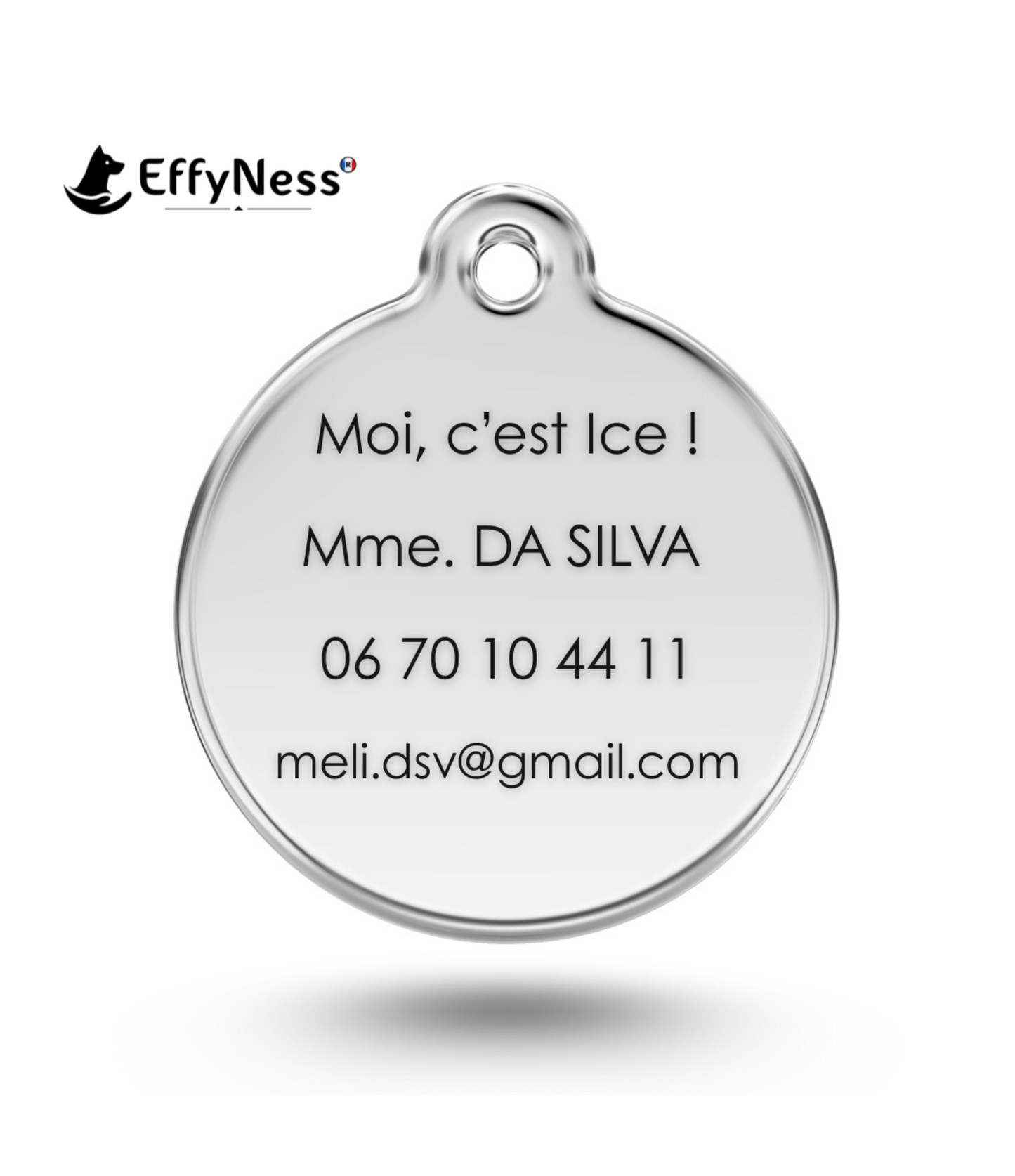 Médaille pour Chien Gravée et Personnalisée – Identification de Collier – Idée Cadeau Originale – Ange｜EffyNess®