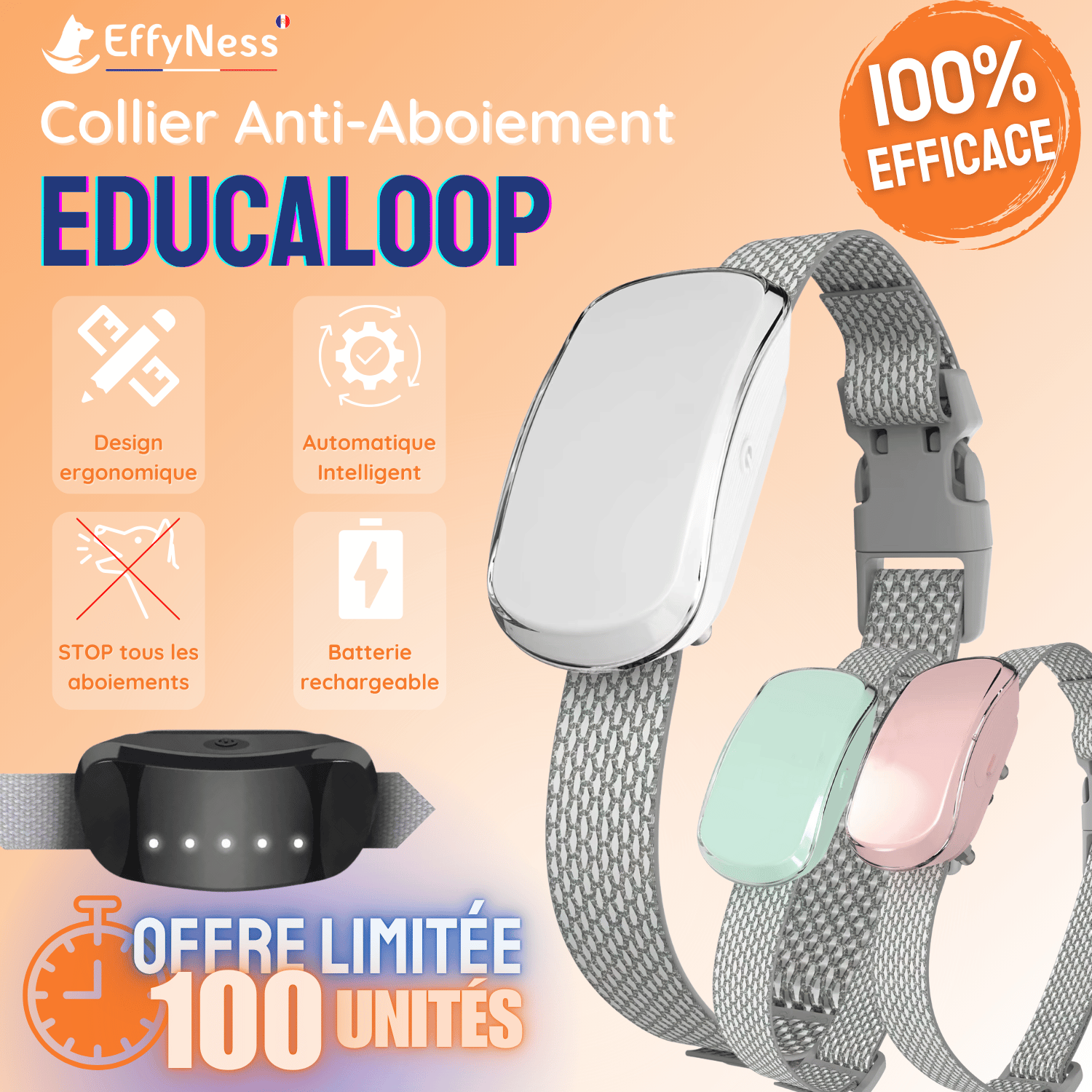collier anti aboiement pour chien dressage éducation