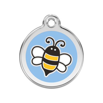 medaille identification chien bleu abeille