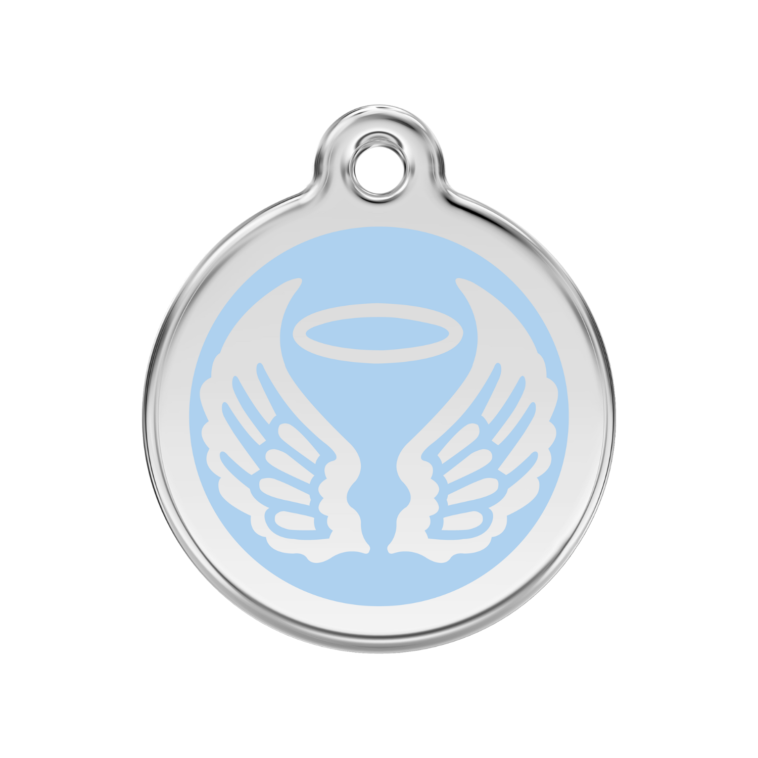 medaille identification chien bleu clair