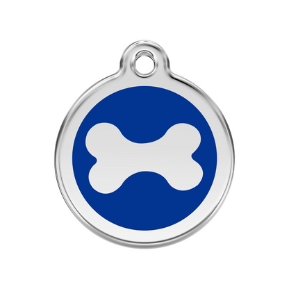 medaille identification chien bleu fonceos