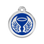 medaille identification chien bleu fonce