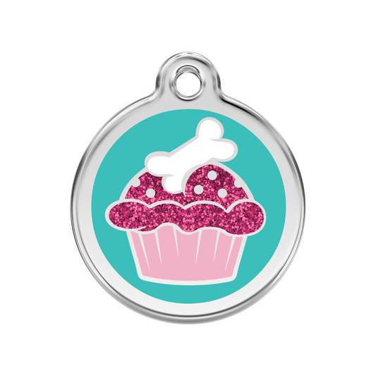 medaille identification chien cupcake pailllettes