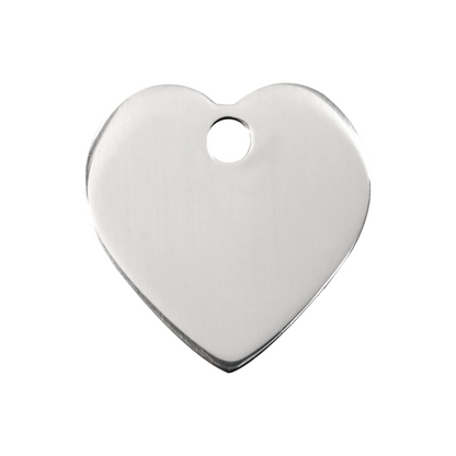 medaille identification chien inox coeur a graver