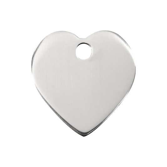 medaille identification chien inox coeur a graver