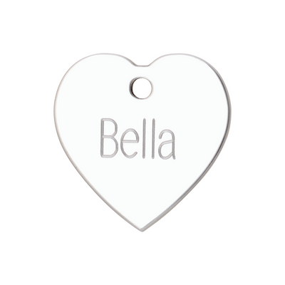 medaille identification chien inox coeur gravure face