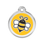 medaille identification chien jaune abeille