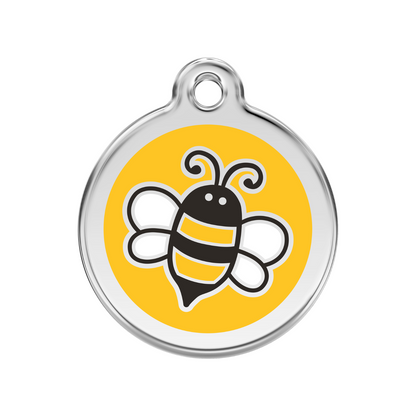 medaille identification chien jaune abeille