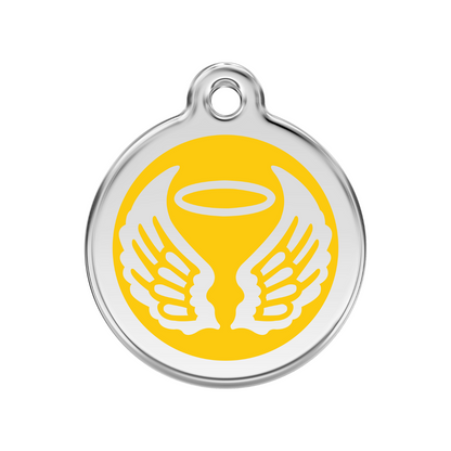 medaille identification chien jaune