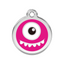 medaille identification chien monstre rose