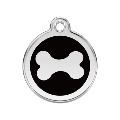 medaille identification chien noir os