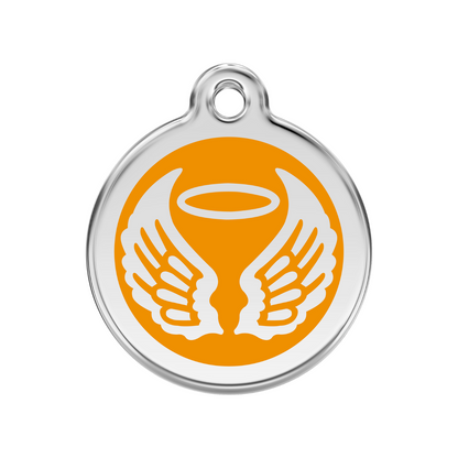 medaille identification chien orange