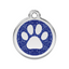 medaille identification chien paillettes patte bleu fonce