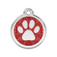 medaille identification chien paillettes patte rouge