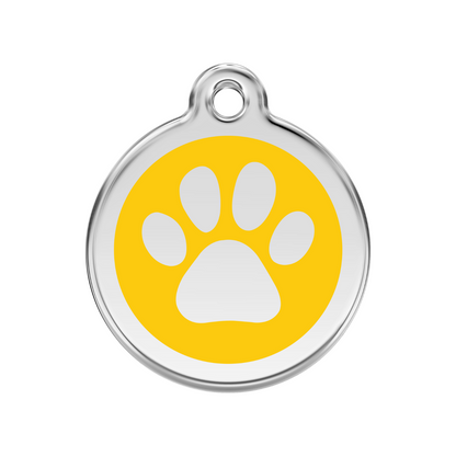medaille identification chien patte jaune