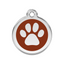 medaille identification chien patte marron