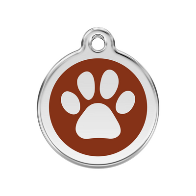 medaille identification chien patte marron