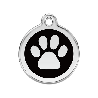 medaille identification chien patte noir