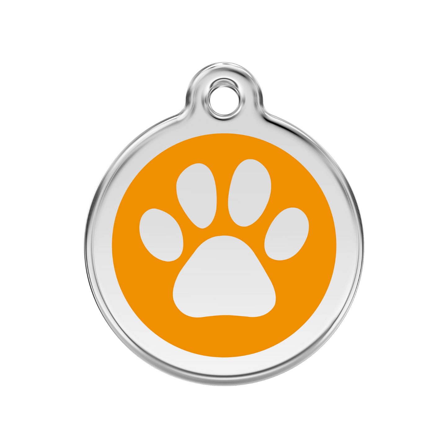 medaille identification chien patte orange