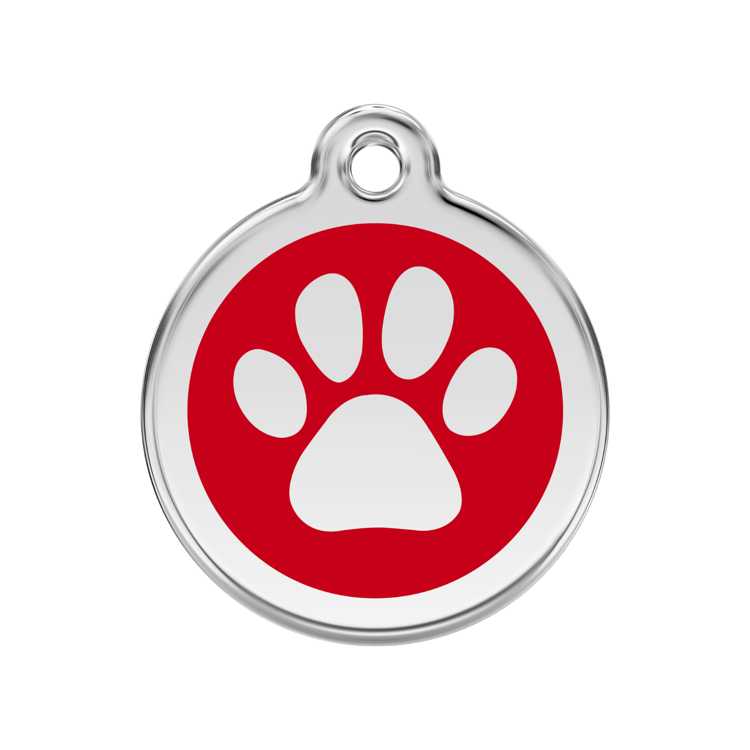 medaille identification chien patte rouge