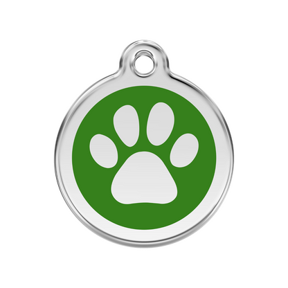 medaille identification chien patte vert