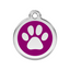medaille identification chien patte violet