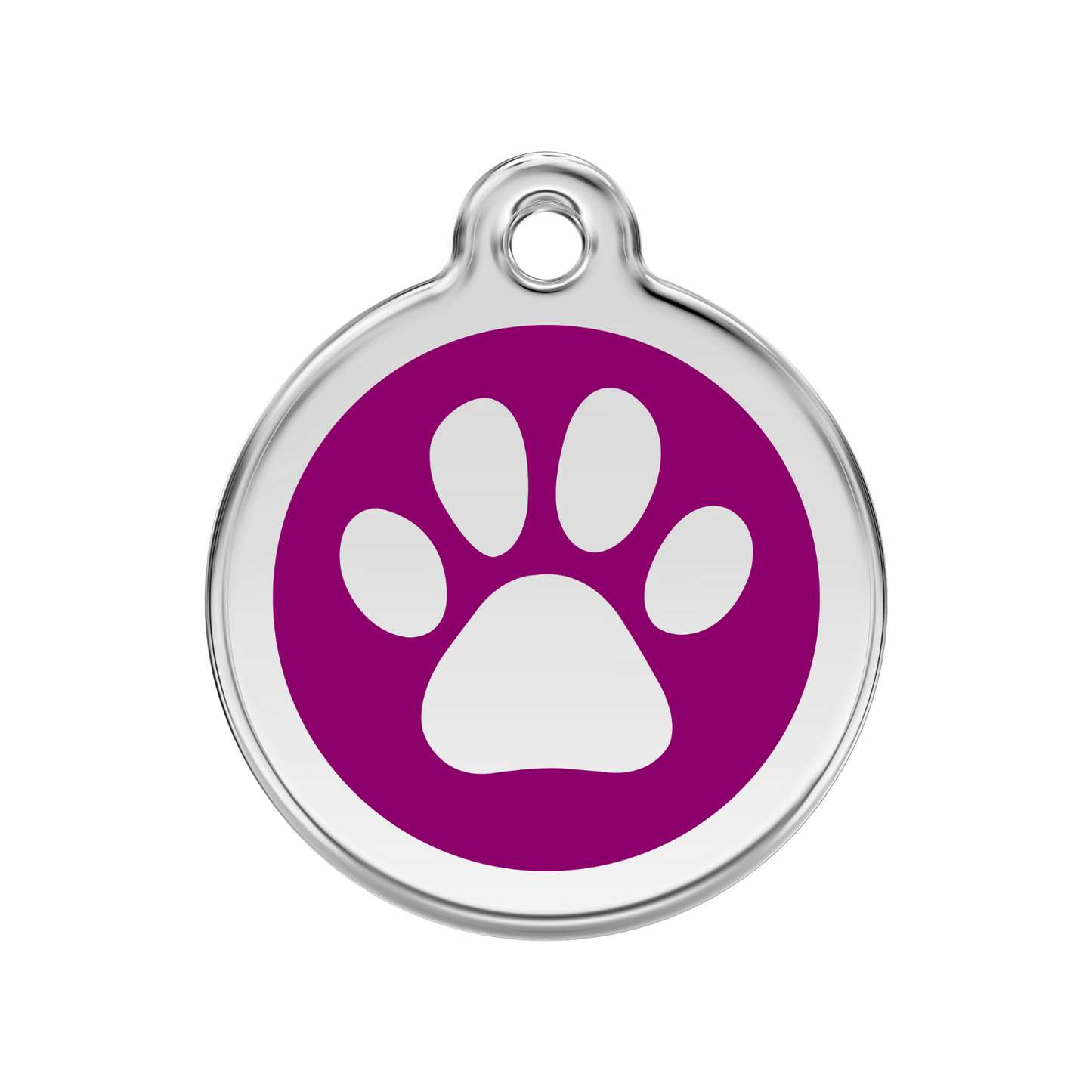 medaille identification chien patte violet