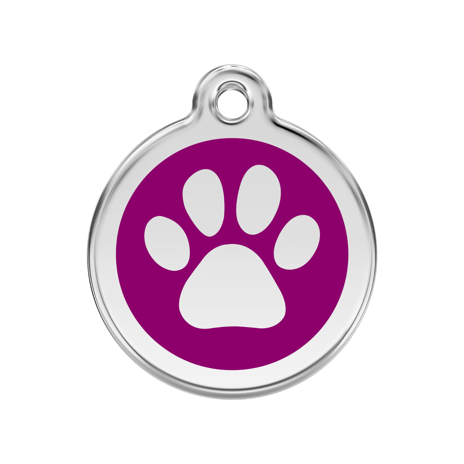 medaille identification chien patte violet