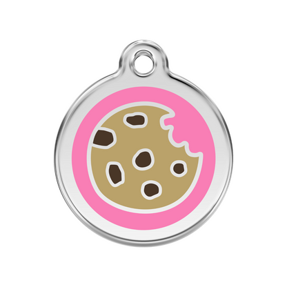 medaille identification chien rose cookie
