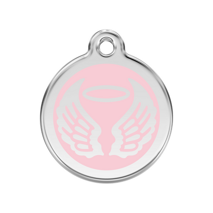 médaille identification chien rose