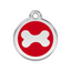 medaille identification chien rouge os