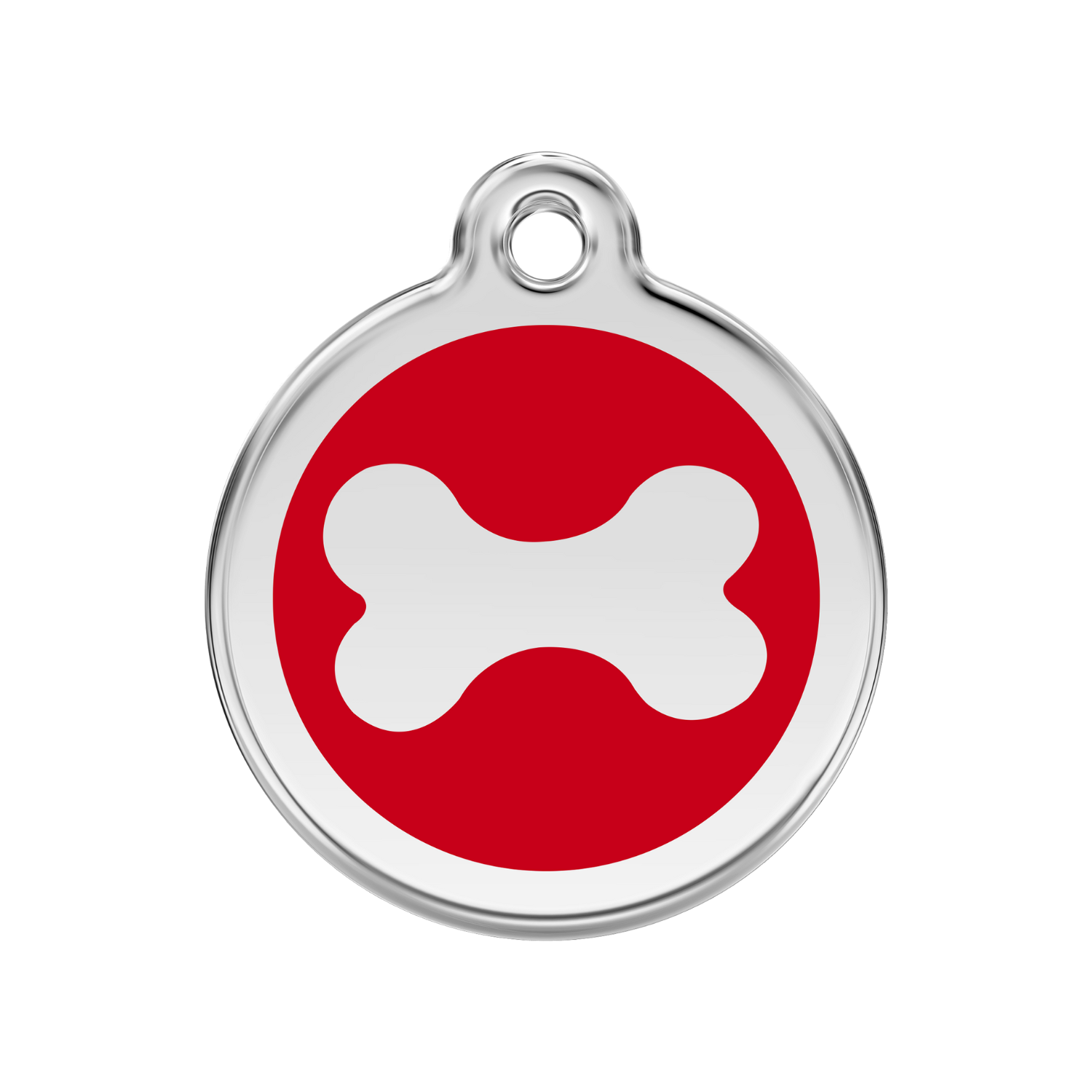 medaille identification chien rouge os