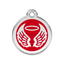 medaille identification chien rouge