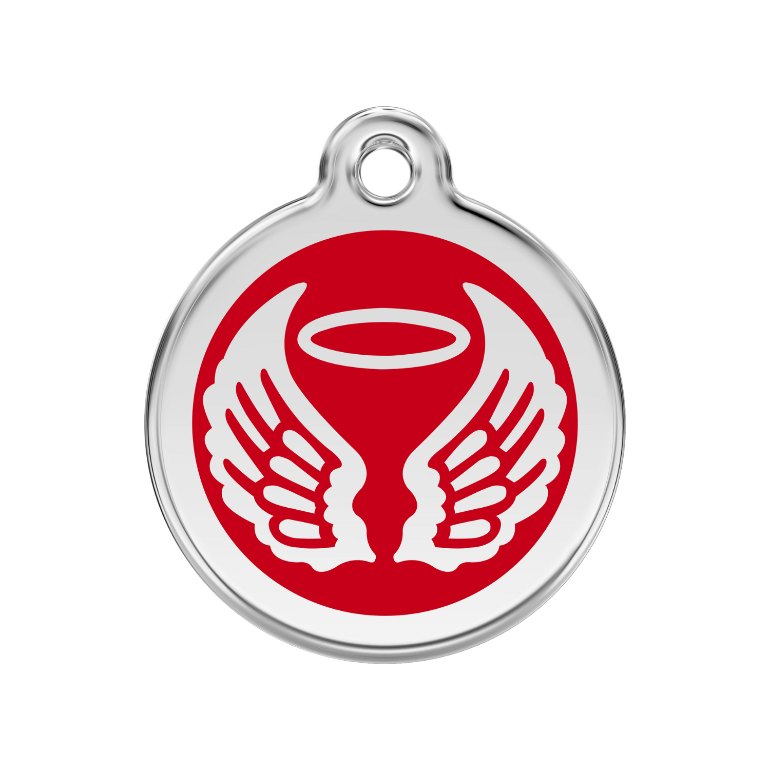 medaille identification chien rouge