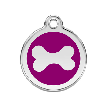 medaille identification chien violet os