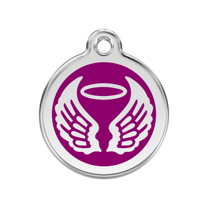 medaille identification chien violet